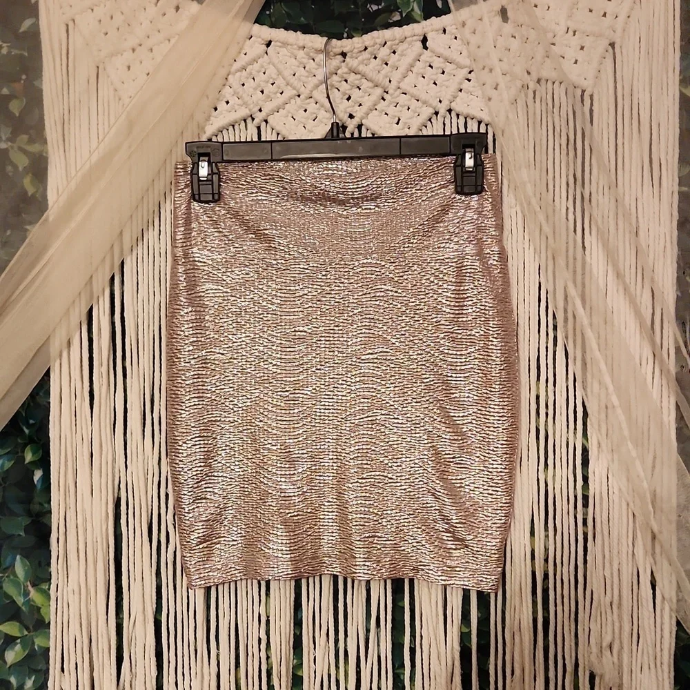 Gold Shimmer Decree Mini Skirt